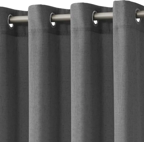 Miniatura 23 de Cortinas de lino beige de abedul de 84 pulgadas de largo para sala de estar, cortina semitransparente filtrante de luz de lujo, decoración moderna