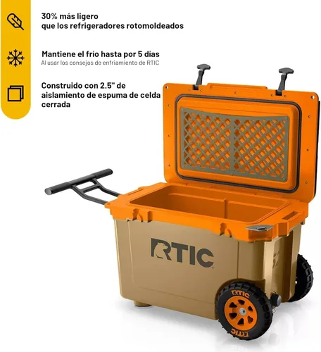 Miniatura 2 de RTIC - Hielera con ruedas ultraligera de 52 cuartos de galón, caja de hielo portátil aislada para playa, bebidas, camping, picnic, pesca, barco