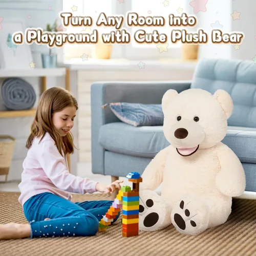 Miniatura 5 de MorisMos Oso de Peluche Gigante, Oso de 39 Pulgadas, Animales de Peluche Grandes con Huellas Grandes, Osos de Peluche de Regalo para Niños