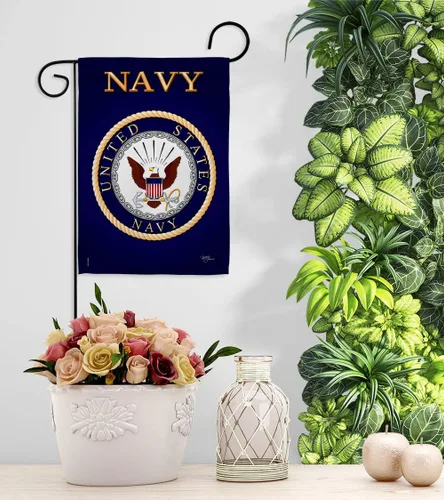 Miniatura 9 de Breeze Decor Bandera de jardín de 13 x 18.5 pulgadas, con licencia oficial de las Fuerzas Armadas de los Estados Unidos de la Marina de los Estados