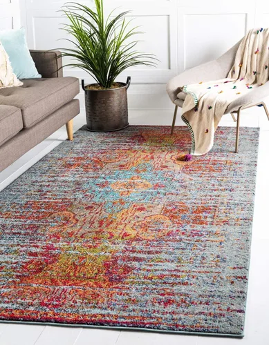 Miniatura 12 de Unique Loom Vita Collection - Alfombra de área, 2' x 6' 7, azul claro