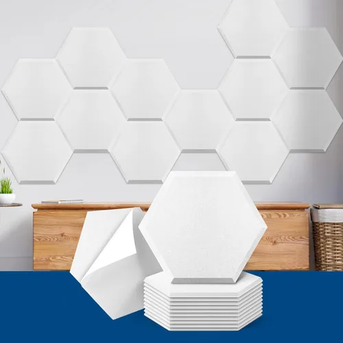 Art3dwallpanels Paquete de 12 paneles acústicos autoadhesivos, paneles de pared insonorizados de 14" X 12" X 0.4", paneles de absorción de sonido de
