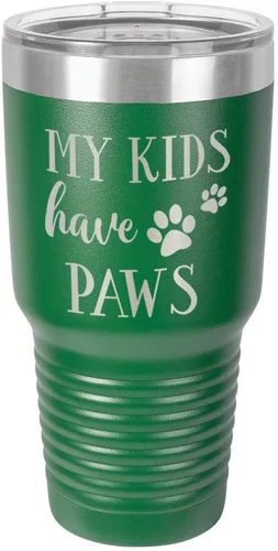 Miniatura 21 de Vaso grabado con texto en inglés "MY KIDS HAVE PAWS Engraved 30oz de acero con recubrimiento de polvo grabado con láser" taza de viaje de camello