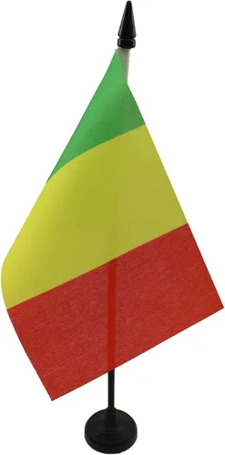 Miniatura 136 de AZ FLAG Sierra Leone Bandera de mesa 5'' x 8'' - Bandera de escritorio de Sierra Leona 21 x 14 cm - Bastón y base de plástico negro