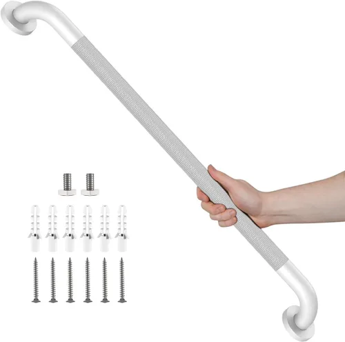 Miniatura 17 de Barra de agarre de ducha de níquel cepillado con agarre moleteado antideslizante de 36 pulgadas, barras de agarre de baño de acero inoxidable, barra
