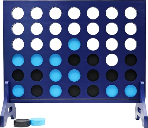 Miniatura 68 de Tailgating Pros Cuatro en una fila gigante azul marino premium con funda de transporte – Juego de patio al aire libre de gran tamaño – ¡Muchos