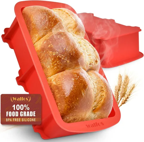 Miniatura 11 de Walfos Mini molde de silicona para pan, molde mini antiadherente para pan, molde de silicona para hornear pan de 9 cavidades, perfecto para mini