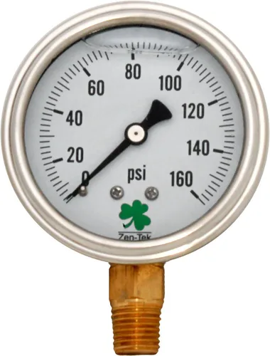 Miniatura 3 de Zenport LPG4000 Zen-Tek Medidor de presión relleno de líquido de glicerina, 4000 PSI