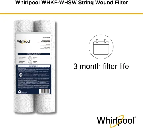 Miniatura 6 de Whirlpool Filtros de agua para toda la casa de 35 micrones, 10 x 2.5 pulgadas, filtración certificada NSF que reduce los sedimentos para agua