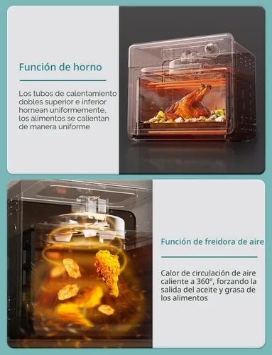 Miniatura 5 de Neretva Horno tostador y freidora de aire, 21 cuartos de galón y 6 en 1, horno tostador compacto, encimera con 5 rebanadas de 1500 W, freidora