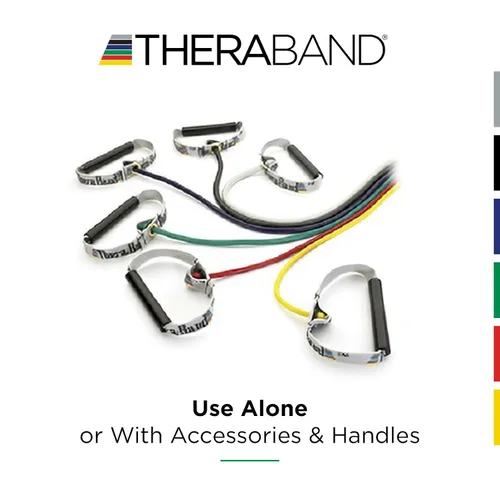 Miniatura 6 de THERABAND Tubos de Resistencia, Tubería Elástica de Látex Profesional con Mangos Suaves, Ejercicio, Terapia Física, Pilates Inferior, Entrenamientos