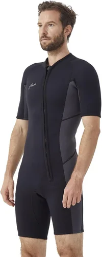 Miniatura 7 de Hevto - Traje de neopreno de 3/2 mm para hombre, cremallera frontal, traje corto completo para aguas frías, para natación, surf, buceo