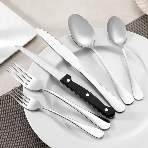 Miniatura 7 de Juego de 8 cucharaditas, cubiertos de cucharas de acero inoxidable de grado alimenticio, cucharas de té, cucharas de postre duraderas, cuchara
