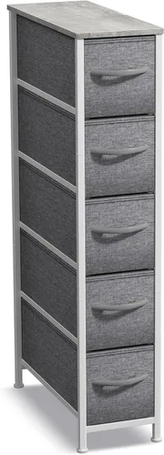 Miniatura 17 de Sorbus Cómoda Estrecha para Niños con 4 Cajones - Cajonera de Almacenamiento Vertical Delgada con Marco de Acero, Superficie de Madera y Tinte pastel