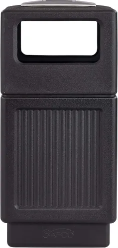 Miniatura 12 de Safco Products Canmeleon - bote de basura para interiores y exteriores, con tapa abierta, color negro, cinco paneles acanalados, capacidad de 30