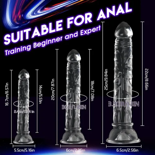 Miniatura 7 de Juegos de entrenamiento de tapón anal, MKPJOY 3 tamaños de consoladores anales con fuerte ventosa, estimulación anal de próstata vaginal y punto G