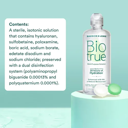 Miniatura 6 de Biotrue Solución para Lentes de Contacto, Solución Multiusos para Lentes Blandos, Limpia, Desinfecta, Elimina la Acumulación de Proteínas, Suciedad