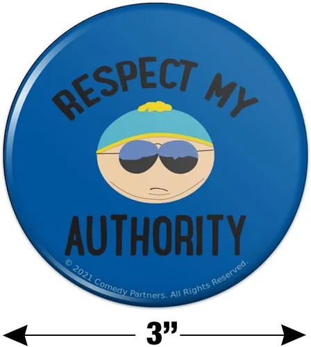 Miniatura 3 de South Park Cartman Respect my Authority - Imán de botón para nevera