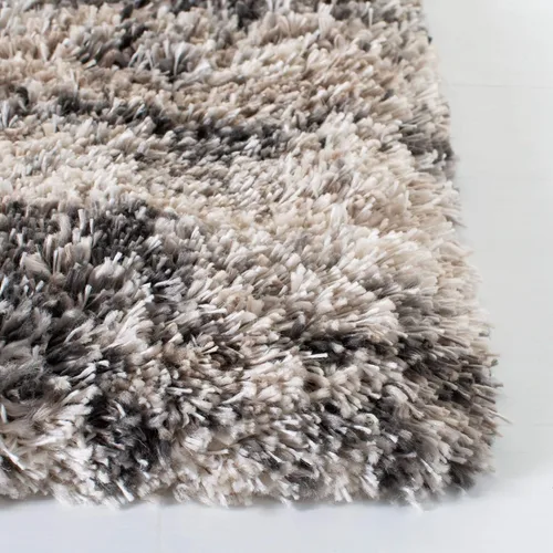 Miniatura 3 de SAFAVIEH Iceland Shag Collection Alfombra Pasillo - 2' x 8', Crema y Gris, Diseño Moderno, Fácil Cuidado, 2.5 pulgadas de Grosor, Ideal para Áreas