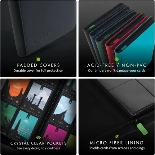 Miniatura 5 de Vault X Carpeta con Cremallera para Tarjetas Coleccionables de 12 Bolsillos XL, 624 tarjetas, Material de Álbum Exo-Tec Premium, 26 Páginas de Carga