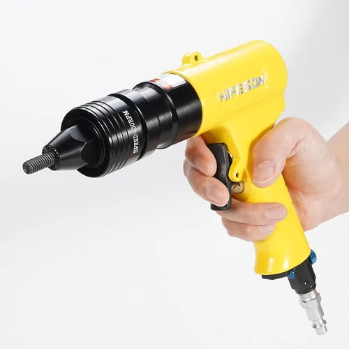 Miniatura 3 de Pistola de tuerca remachadora neumática con pistola de cabeza autobloqueante, cambio rápido 1/4 y 5/16 y 3/8 y M6 y M8 y M10 y mandriles