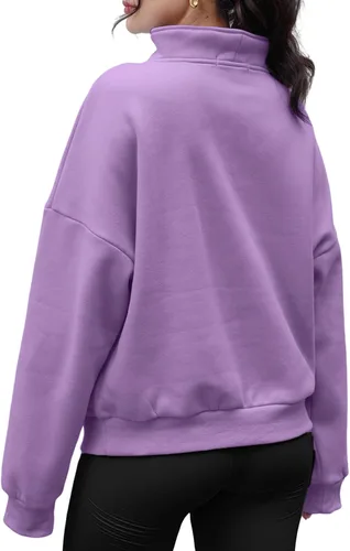 Miniatura 3 de Trendy Queen Sudaderas con media cremallera, sudaderas con capucha de gran tamaño, suéteres de otoño 2024 Y2K ropa de invierno