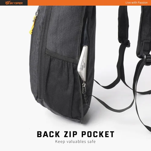 Miniatura 7 de SKYSPER Mochila pequeña de senderismo de 10 litros, mochila de viaje ligera y plegable para mujeres y hombres Negro