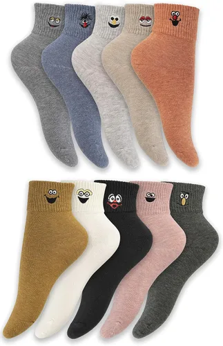 Miniatura 2 de LEVLOVS Socks For Women Ankle Cotton 10 Pairs Embroidered
