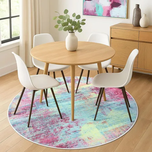 Miniatura 1128 de IOHOUZE Alfombra abstracta lavable de 3 x 12 pies para pasillos, antideslizante para cocina, camino de entrada de lana sintética para interiores