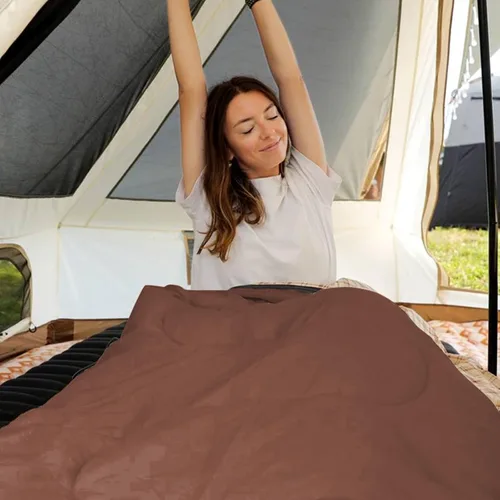 Miniatura 7 de KingCamp Saco de dormir de franela de algodón, sacos de dormir de 90 x 35 pulgadas para adultos para clima frío, grande y alto, cierre juntos
