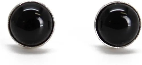 Miniatura 2 de Aretes de tuerca con piedras preciosas para mujeres y niñas, bisel redondo de 0.157 in de plata esterlina 925