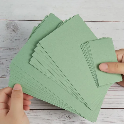 Miniatura 5 de Paquete de 100 tarjetas pesadas en blanco de cartulina verde salvia, papel grueso de 92 libras para invitaciones, tarjetas de felicitación
