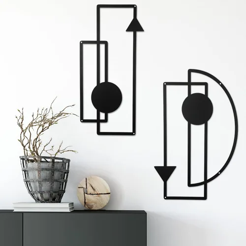 Riyiper 2 piezas de arte de pared de metal, minimalista, abstracto, vertical, geométrico, decoración de pared de metal, para el hogar, el dormitorio