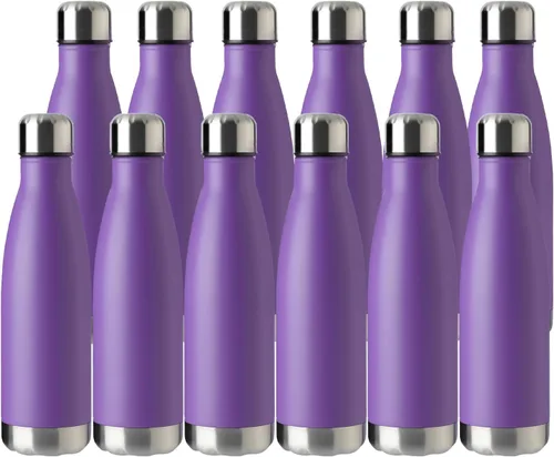 Miniatura 45 de MEWAY Botella de agua deportiva de 17 onzas con aislamiento al vacío, de acero inoxidable, a prueba de fugas, doble pared en forma de cola, mantiene