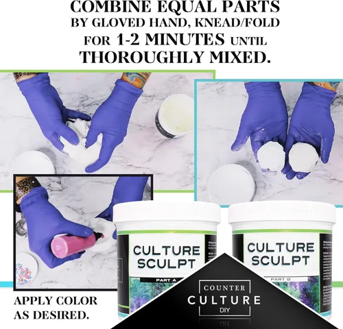 Miniatura 2 de Counter Culture DIY Culture Sculpt - Compuesto de modelado de 2 partes, 16 onzas en total, arcilla artística libre de compuestos orgánicos volátiles