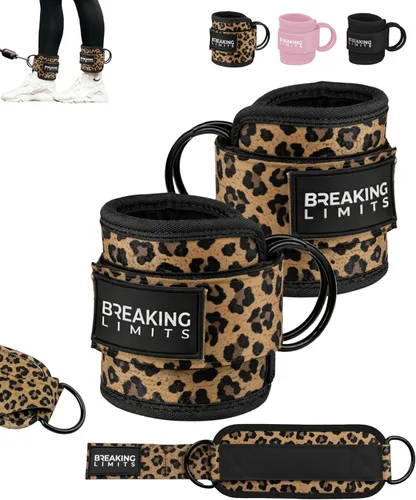 BREAKING LIMITS Correas de tobillo para máquinas de cable para mujeres, juego de correas de tobillo para glúteos, accesorios de tobillo para