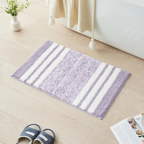 Miniatura 20 de CozeCube Tapetes de baño para baño antideslizantes, alfombras de baño de microfibra absorbente esponjosas lavables, alfombras de baño estéticas
