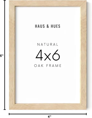 Miniatura 7 de HAUS AND HUES - Portarretratos de madera de 4 x 6 pulgadas, 1 marco de madera natural de 4 x 6, portarretratos beige de 4 x 6 para pared, marco