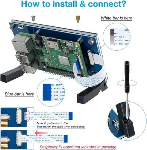Miniatura 4 de Hosyond Pantalla táctil IPS MIPI DSI de 5 pulgadas compatible con Raspberry Pi 5/4/3, pantalla capacitiva de 800 x 480 píxeles, interfaz sin