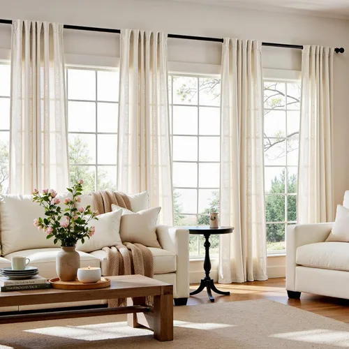 Miniatura 4 de JINCHAN Cortinas de lino de 108 pulgadas de largo, juego de 2 paneles, cortinas de ventana para sala de estar y dormitorio, cortinas