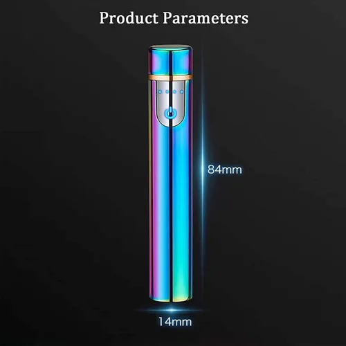 Miniatura 2 de Encendedor electrónico, fresco y eléctrico, recargable por USB, encendido táctil, resistente al viento, sin llama, ligero, plasma con indicador