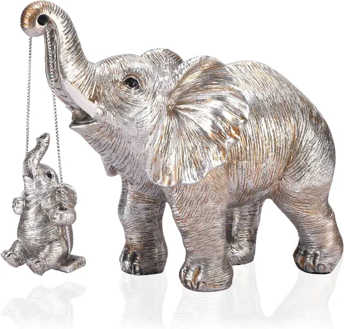 Miniatura 10 de Estatua de Elefante Dorado para Acentos de Decoración del Hogar Sala de Estar Estantería Soporte de TV Oficina. Plato para Baratijas. Regalo