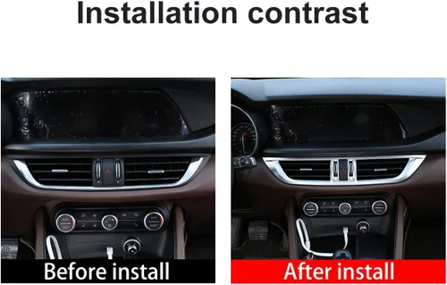 Miniatura 2 de Marco de ventilación de salida de aire acondicionado para consola central de coche ABS cromado para Alfa Romeo Stelvio 2017-2020