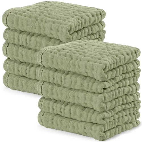 Miniatura 47 de Comfy Cubs - Juego de paños de muselina para eructos de 20 x 10 pulgadas, paquete de 10, tamaño grande, 6 capas, 100% algodón, absorbentes, seguros