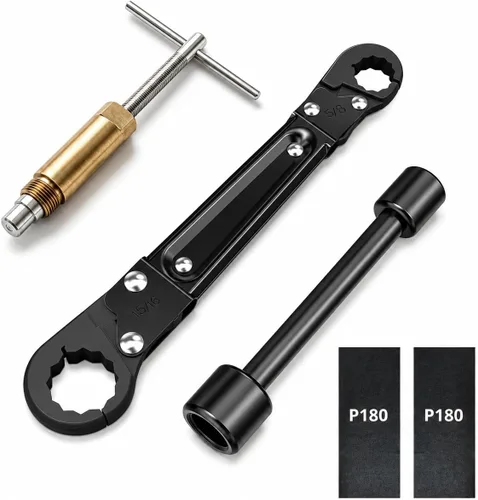Miniatura 10 de Holdly Herramientas de fontanería Kit de llave de parada angular, llave ajustable, herramientas profesionales de fontanero para instalar nuevas Kit