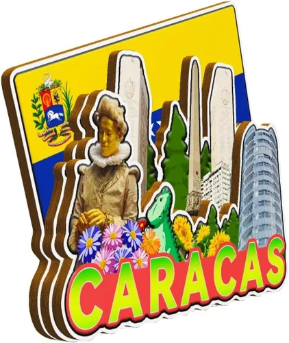 Miniatura 2 de Caracas Venezuela imán imán de madera 3D monumentos de viaje coleccionables, recuerdos decorativos hechos a mano -2143