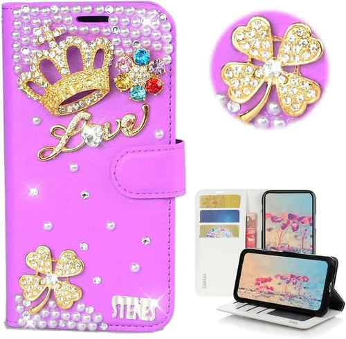 Miniatura 38 de Bling Wallet - Funda para teléfono compatible con Samsung Galaxy Z Fold 3 5G, elegante, hecha a mano, 3D, hecha a mano, ballet, pintalabios, tacón