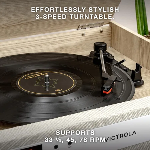 Miniatura 7 de Victrola Century 6-en-1 Reproductor de discos de vinilo y centro de música – Tocadiscos de 3 velocidades, reproductor de CD y cassette, VINYLSTREAM