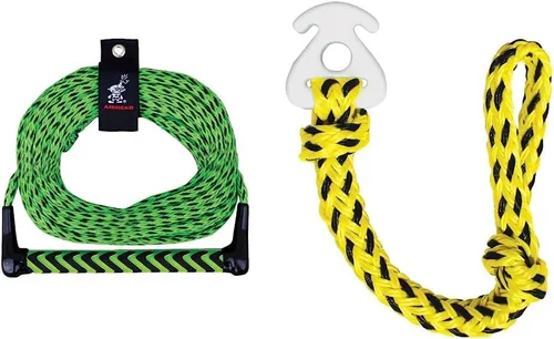 Miniatura 8 de Airhead - Cuerda de esquí acuático con mango de EVA, 1 sección para tubos, esquís acuáticos y tablas de wakesurf, verde y negro