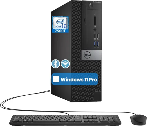 Dell Computadora de escritorio OptiPlex 5050 SFF, Intel Core i5-7500t, 8 GB de RAM, SSD de 256 GB, WiFi, Bluetooth, HDMI, teclado y mouse, Windows